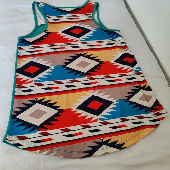 NWOT Aztec design print Sunshine & Rodeos tank top (Small) 🌞❤️ 🩵🌄💙🌅🩵 - Picture 7 of 9